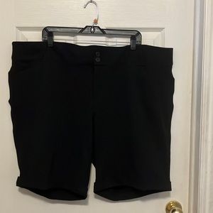 Comfy, stretchy plus size black shorts by Torrid!